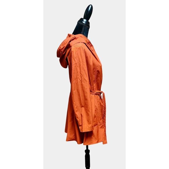 Eileen Fisher Women's Lightweight Hooded Wrap Jacket Burnt Orange, Size XS - Picture 4 of 8